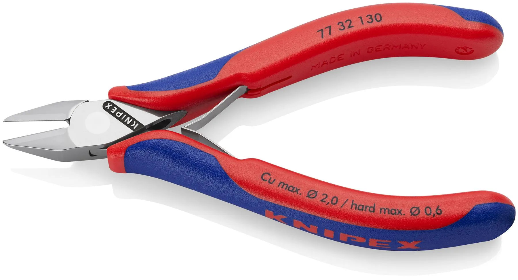 KNIPEX Electronics Diagonal Cutter Pliers Pointed Head Small Bevel 115mm Multi Component Grips 77 32 130