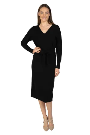 Knit Sweater Dress with Tie Sash