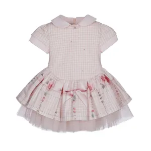 LAPIN HOUSE - Dog Tooth Tule Dress - Pink