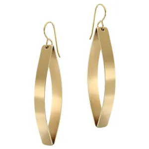 Large Pointed Ribbon Hoop Wire Earrings