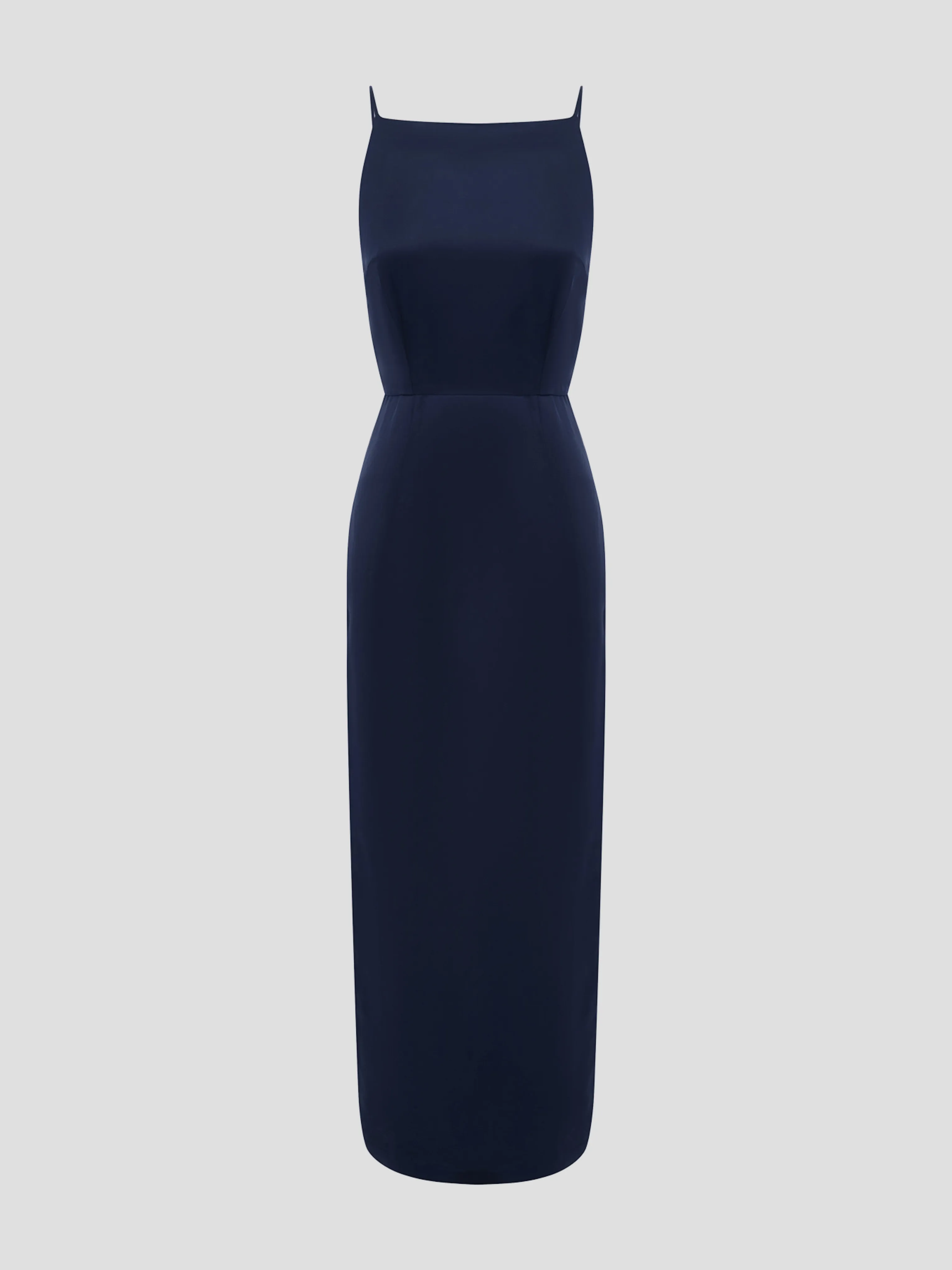 Leila Square-Neck Satin Midi Dress