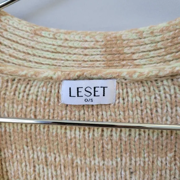 Leset Wool Cashmere Zoe V Neck Cardigan Sweater O/S