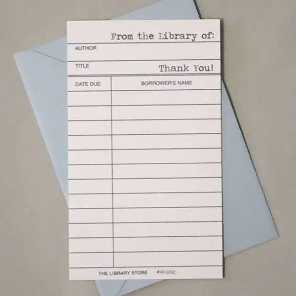Library Borrowers Card Thank you Set