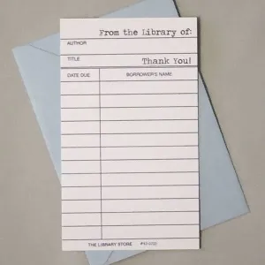 Library Borrowers Card Thank you Set