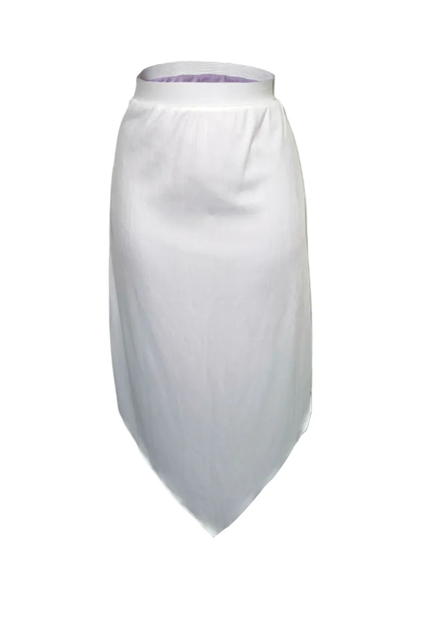 LILAC/WHITE REVERSIBLE POINTED HEM SKIRT
