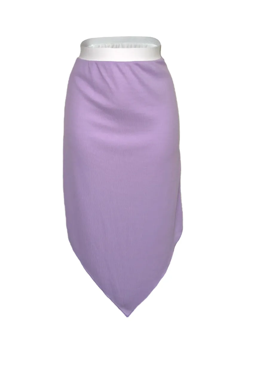 LILAC/WHITE REVERSIBLE POINTED HEM SKIRT