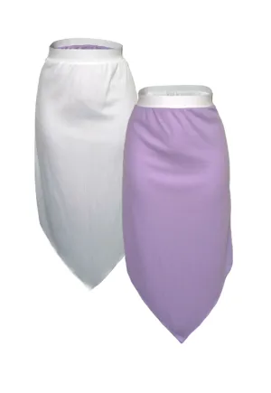 LILAC/WHITE REVERSIBLE POINTED HEM SKIRT