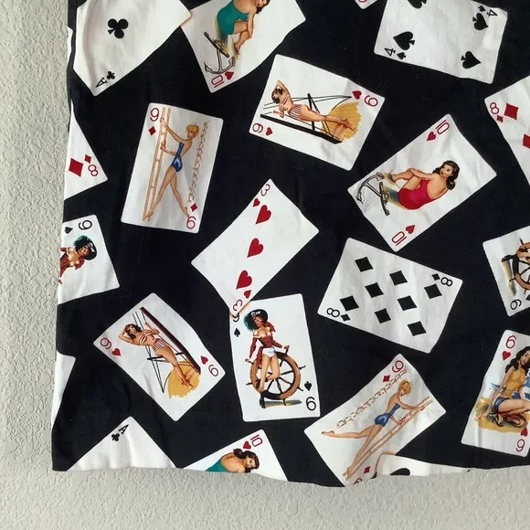 LOUDMOUTH Golf Skort Skirt Pin-Up Girls Card Shark Print US 12 Resort Wear
