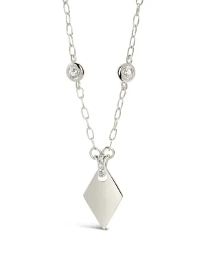 Louise Stationed CZ & Pointed Pendant Necklace