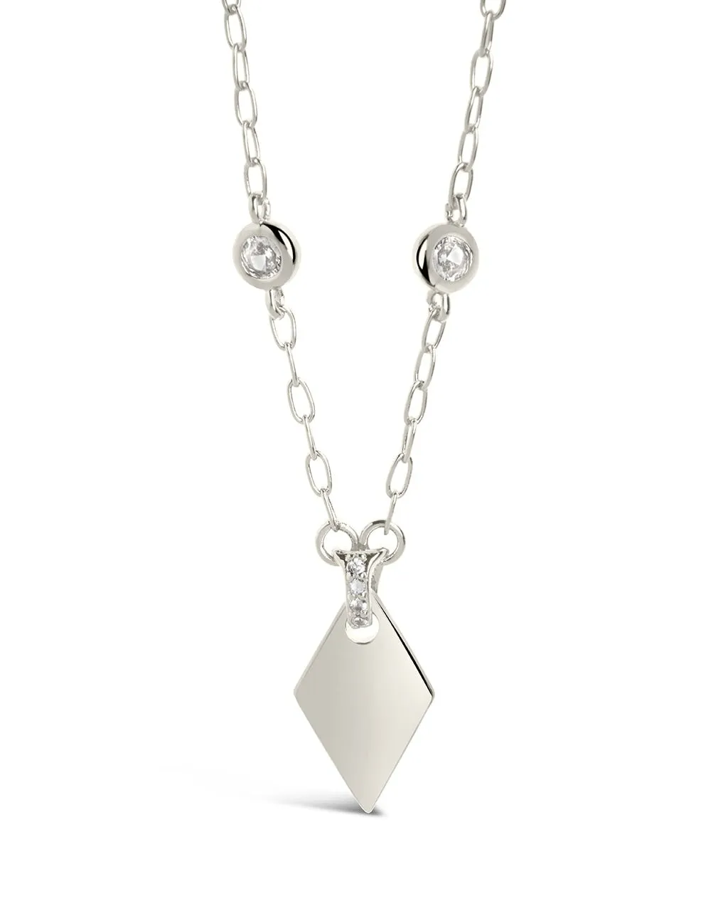 Louise Stationed CZ & Pointed Pendant Necklace