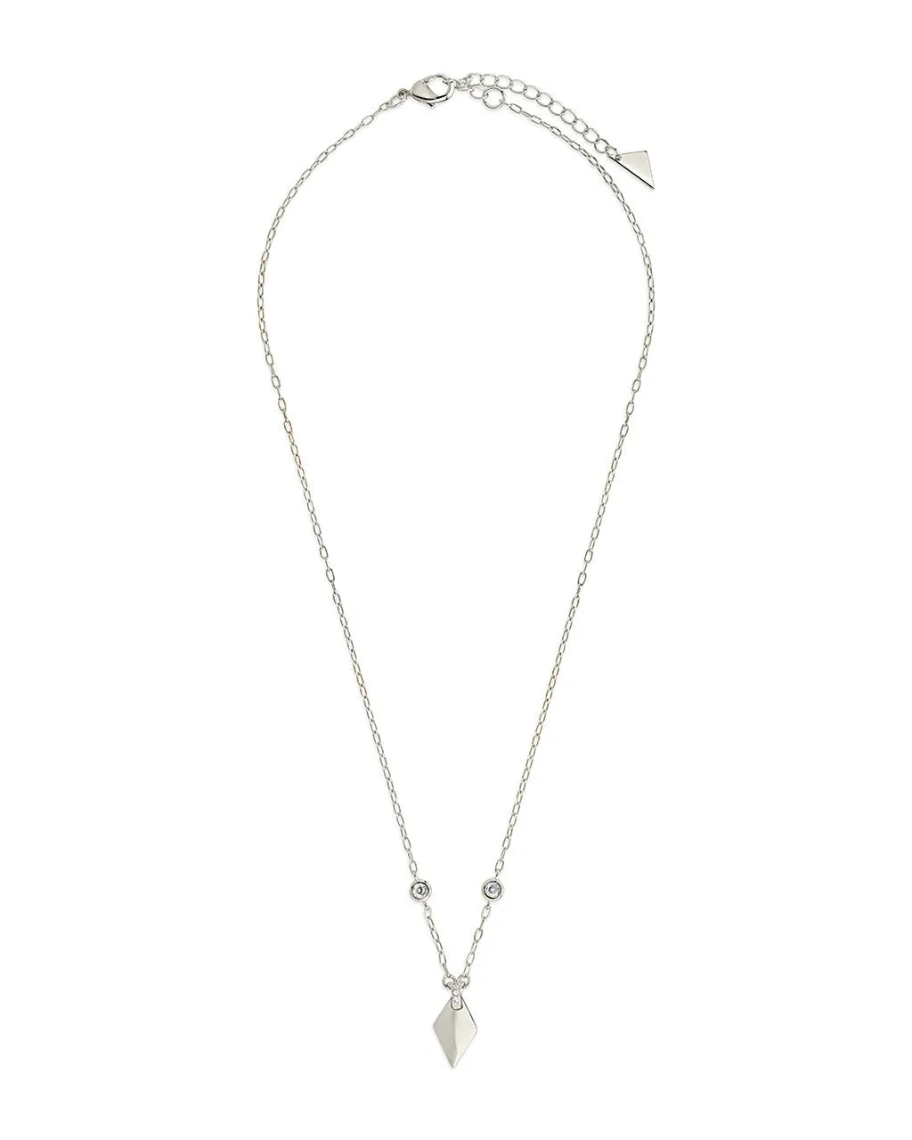 Louise Stationed CZ & Pointed Pendant Necklace