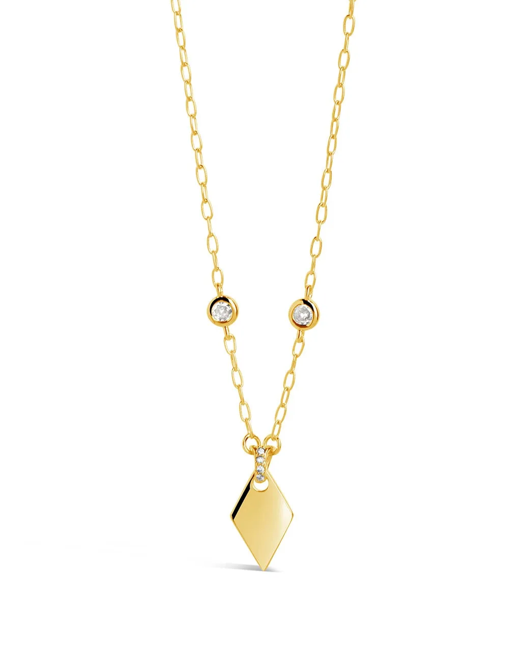 Louise Stationed CZ & Pointed Pendant Necklace
