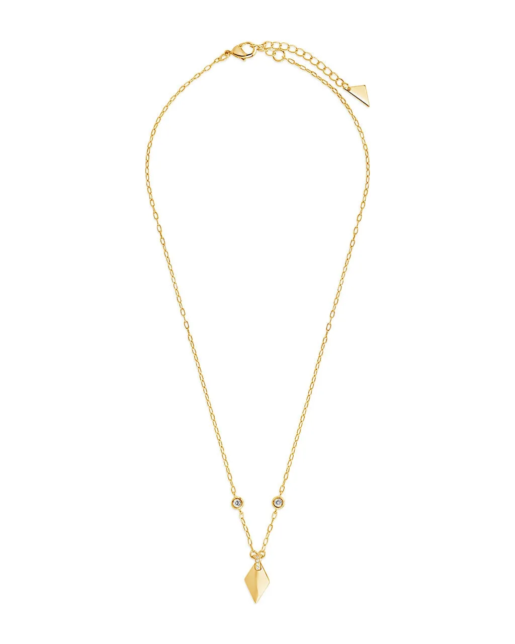 Louise Stationed CZ & Pointed Pendant Necklace