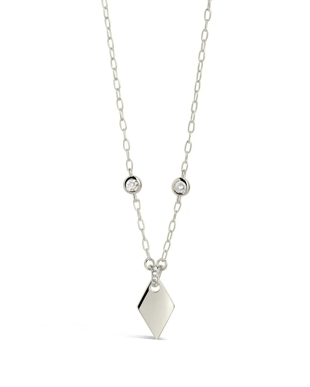 Louise Stationed CZ & Pointed Pendant Necklace