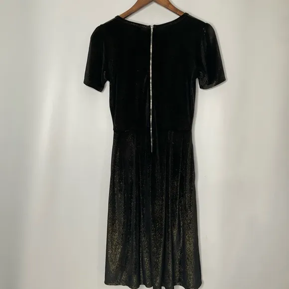 LuLaRoe Elegant Collection Amelia Velvet Iridescent Black Gold Shimmer Dress MD