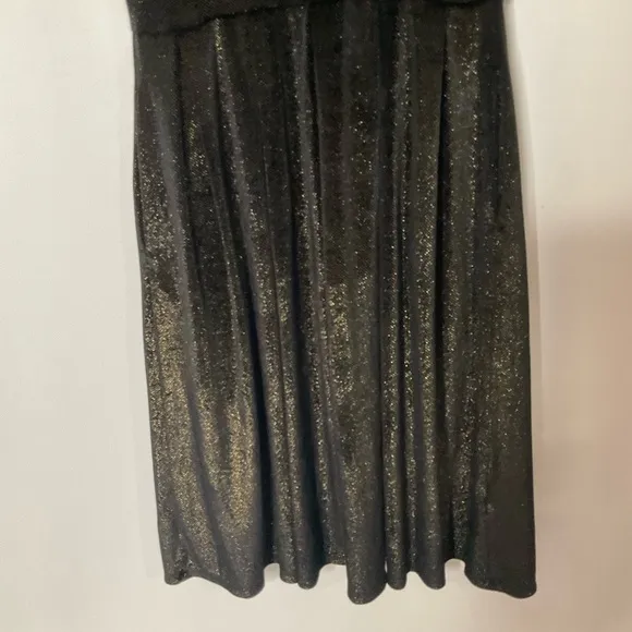 LuLaRoe Elegant Collection Amelia Velvet Iridescent Black Gold Shimmer Dress MD