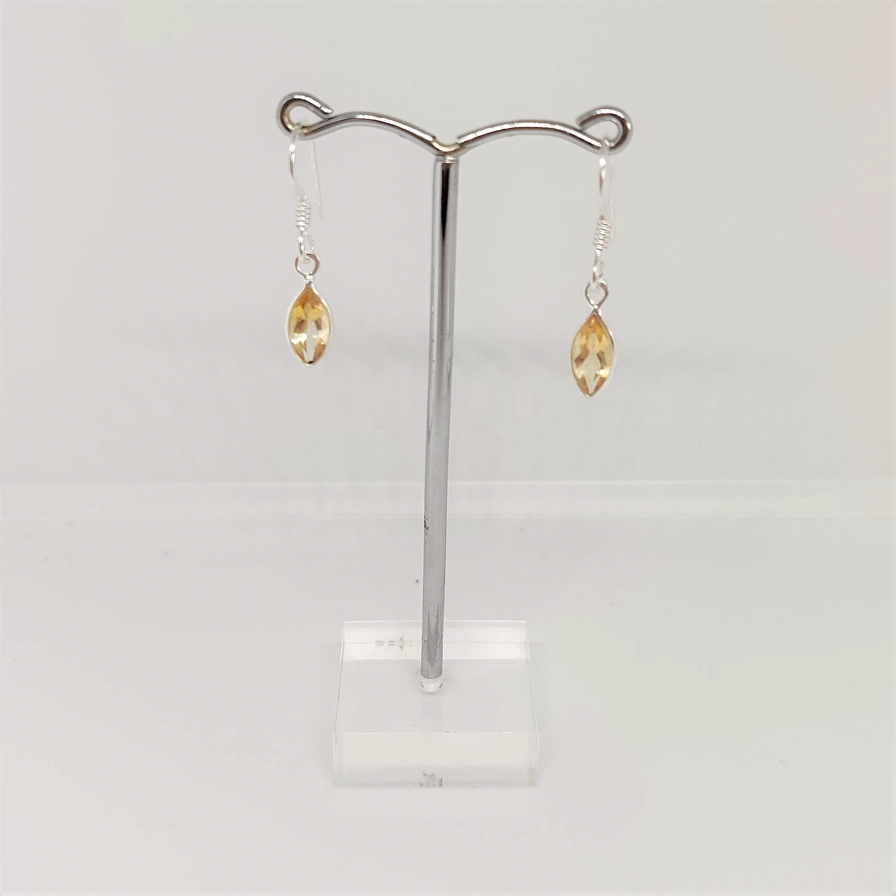 Marquise Citrine 925 Sterling Silver Dangle Earrings