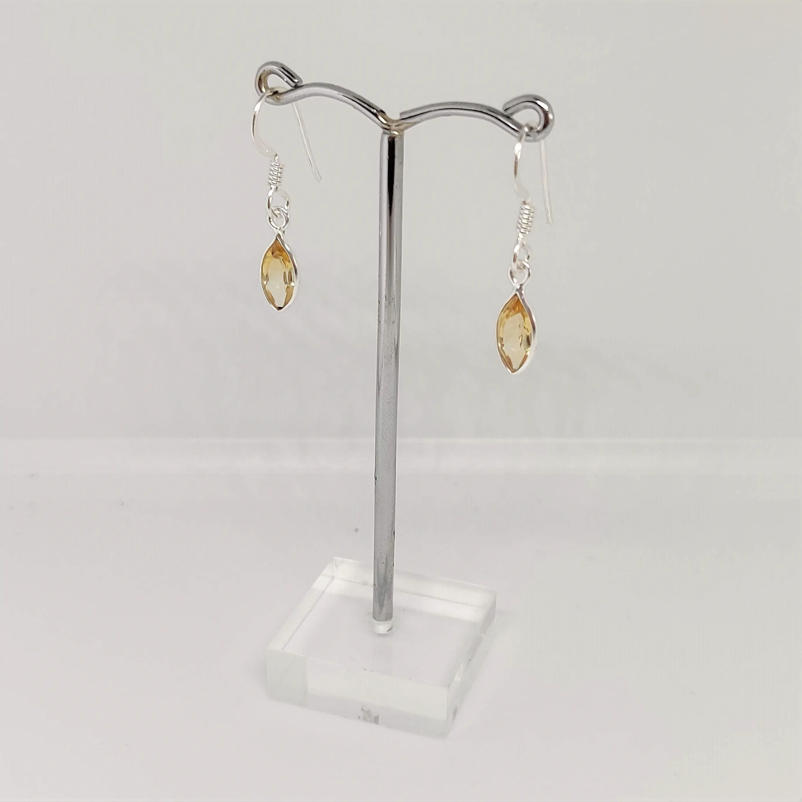 Marquise Citrine 925 Sterling Silver Dangle Earrings