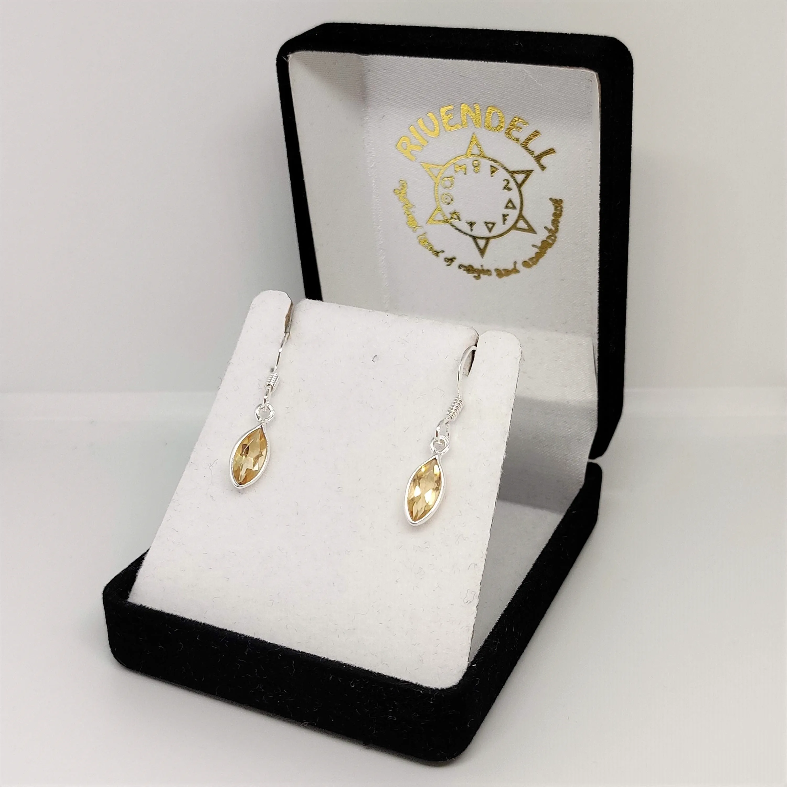 Marquise Citrine 925 Sterling Silver Dangle Earrings