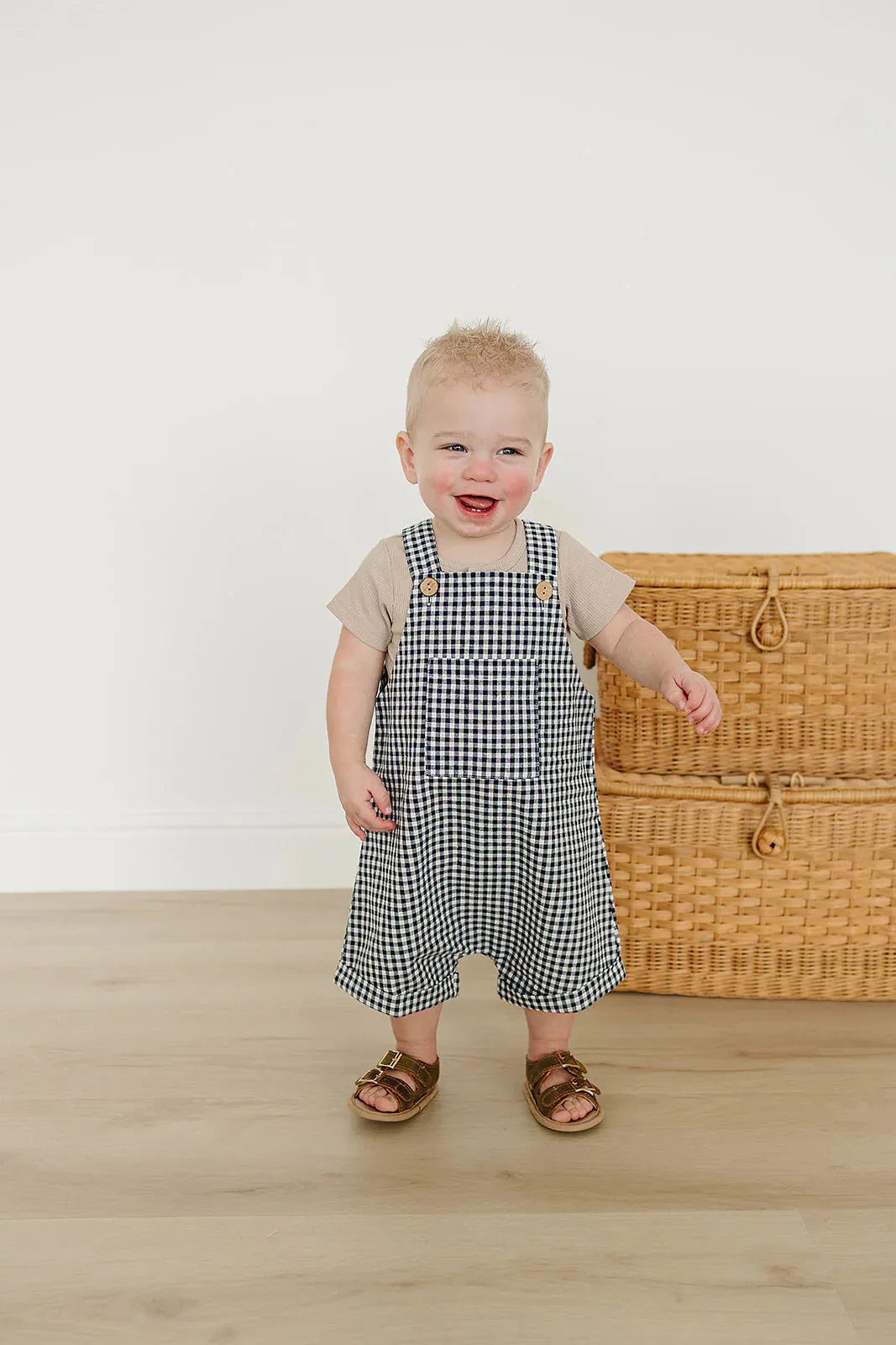 Mebie Baby Short Linen Overalls