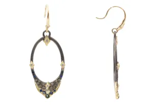 MEDIUM ELONGATED POINTED OVAL DROP EARRINGS