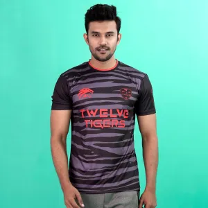 Mens Black Active Print T-Shirt