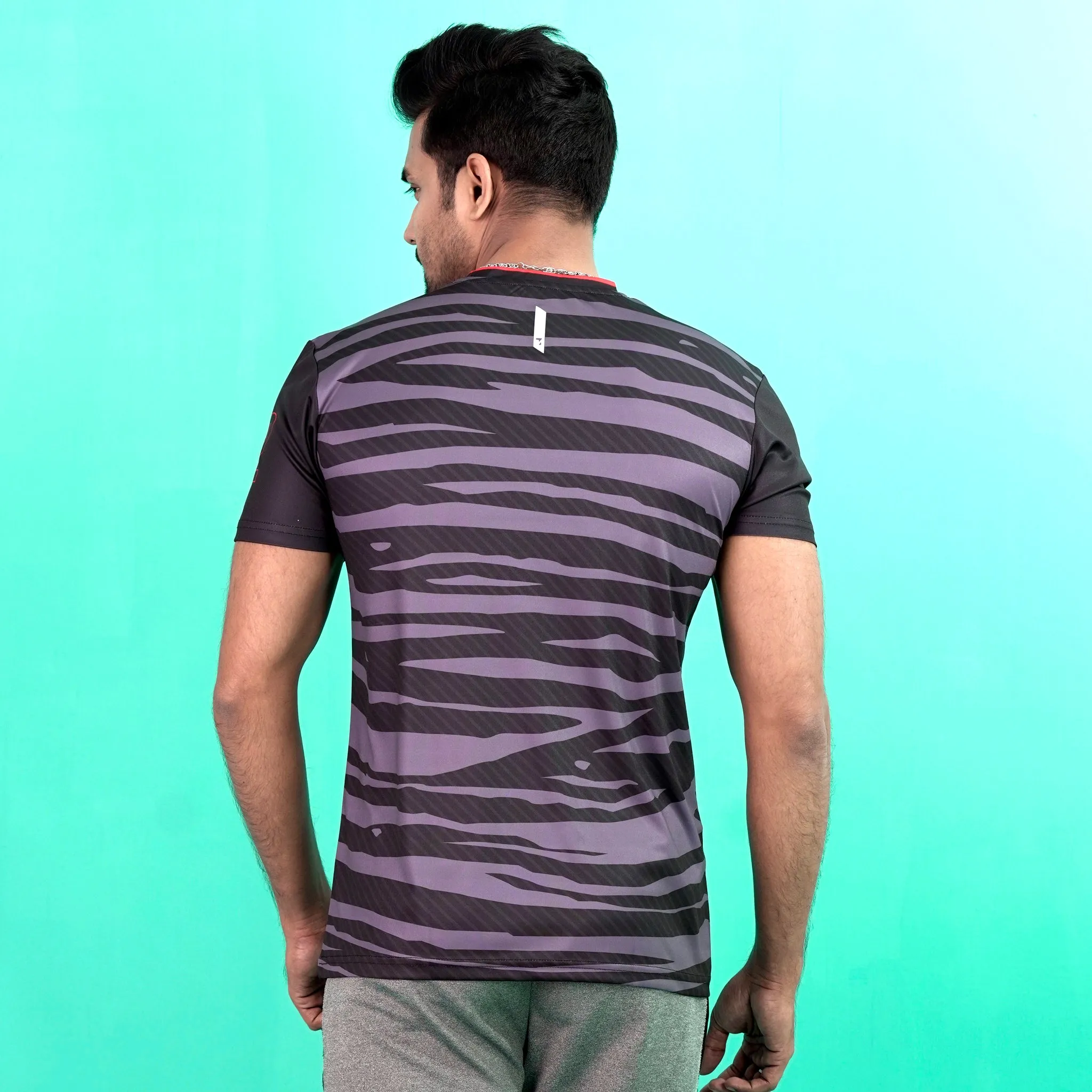Mens Black Active Print T-Shirt