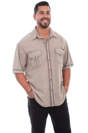Men's Farthest Point Collection Shirt: Short Sleeve The Voyager Stone