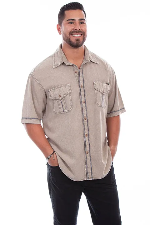 Men's Farthest Point Collection Shirt: Short Sleeve The Voyager Stone