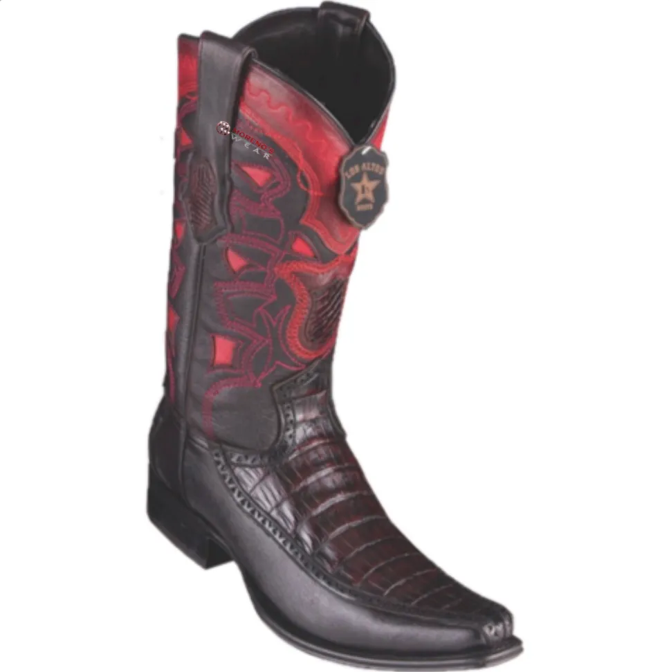 Men’s Los Altos Caiman Belly With Deer Boots European Square Toe