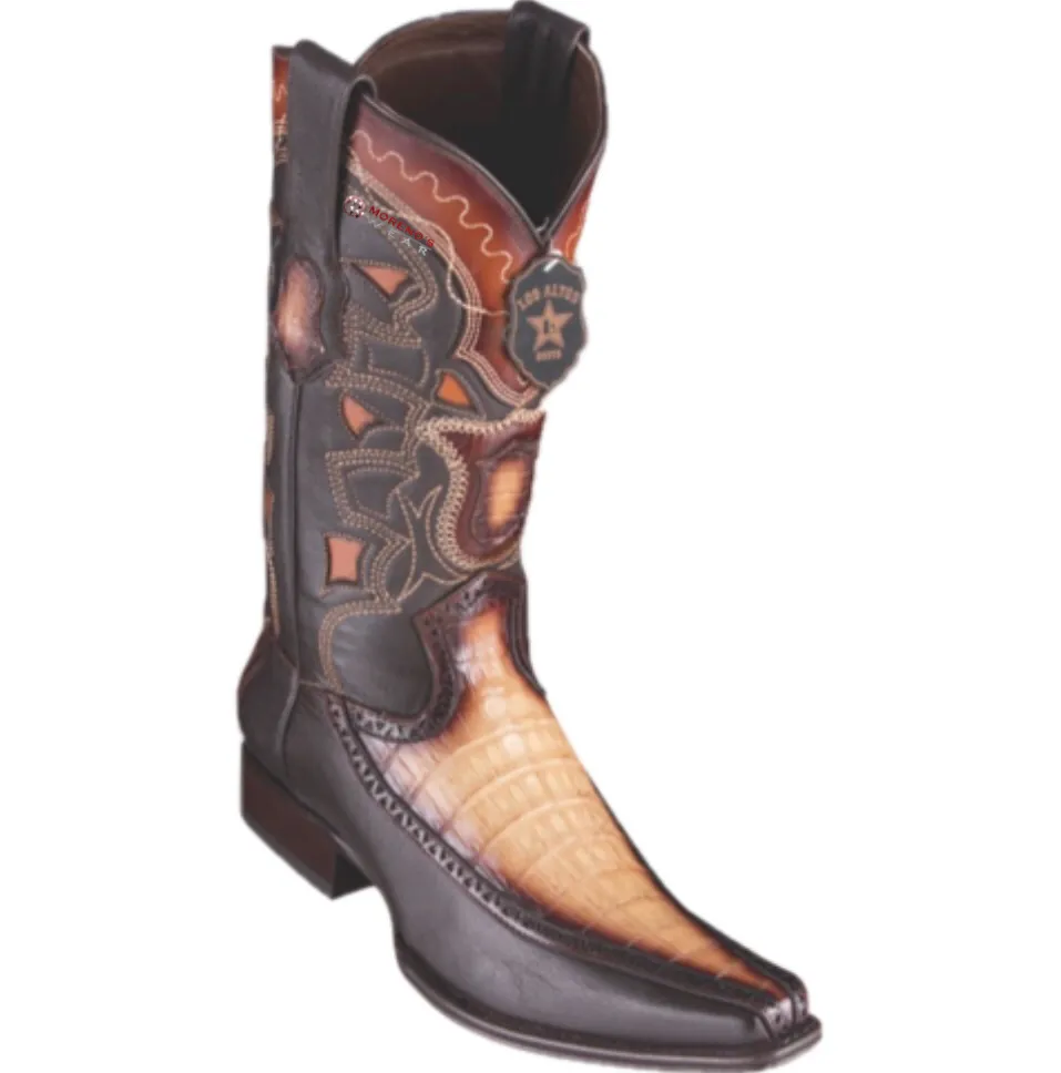 Men’s Los Altos Caiman Belly With Deer Boots European Square Toe