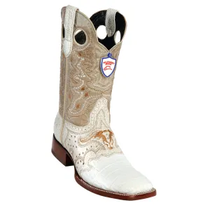 Men's Wild West Caiman Belly Saddle Boots Wide Square Toe