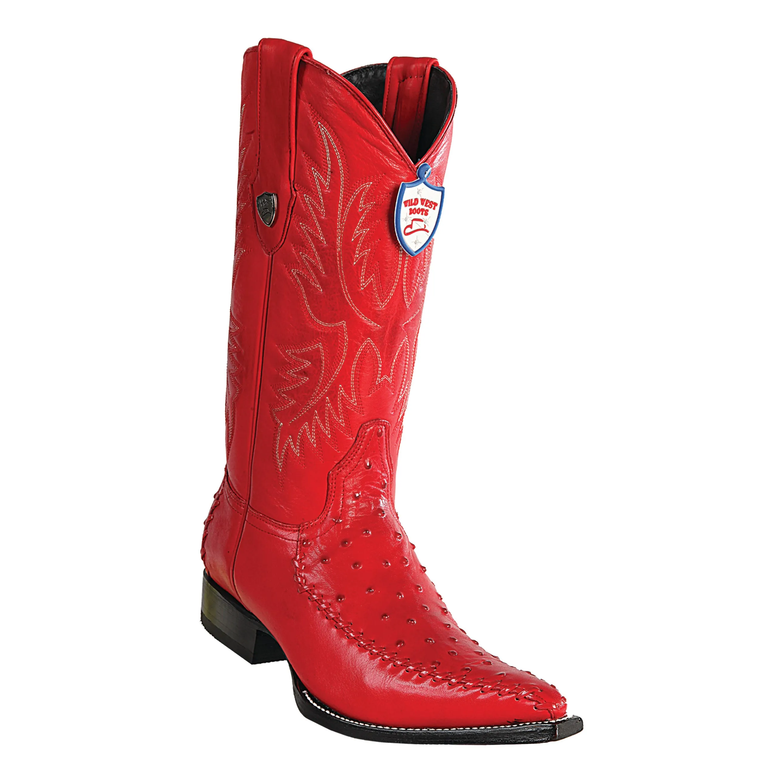 Men's Wild West Ostrich With Deer Boots 3x Toe