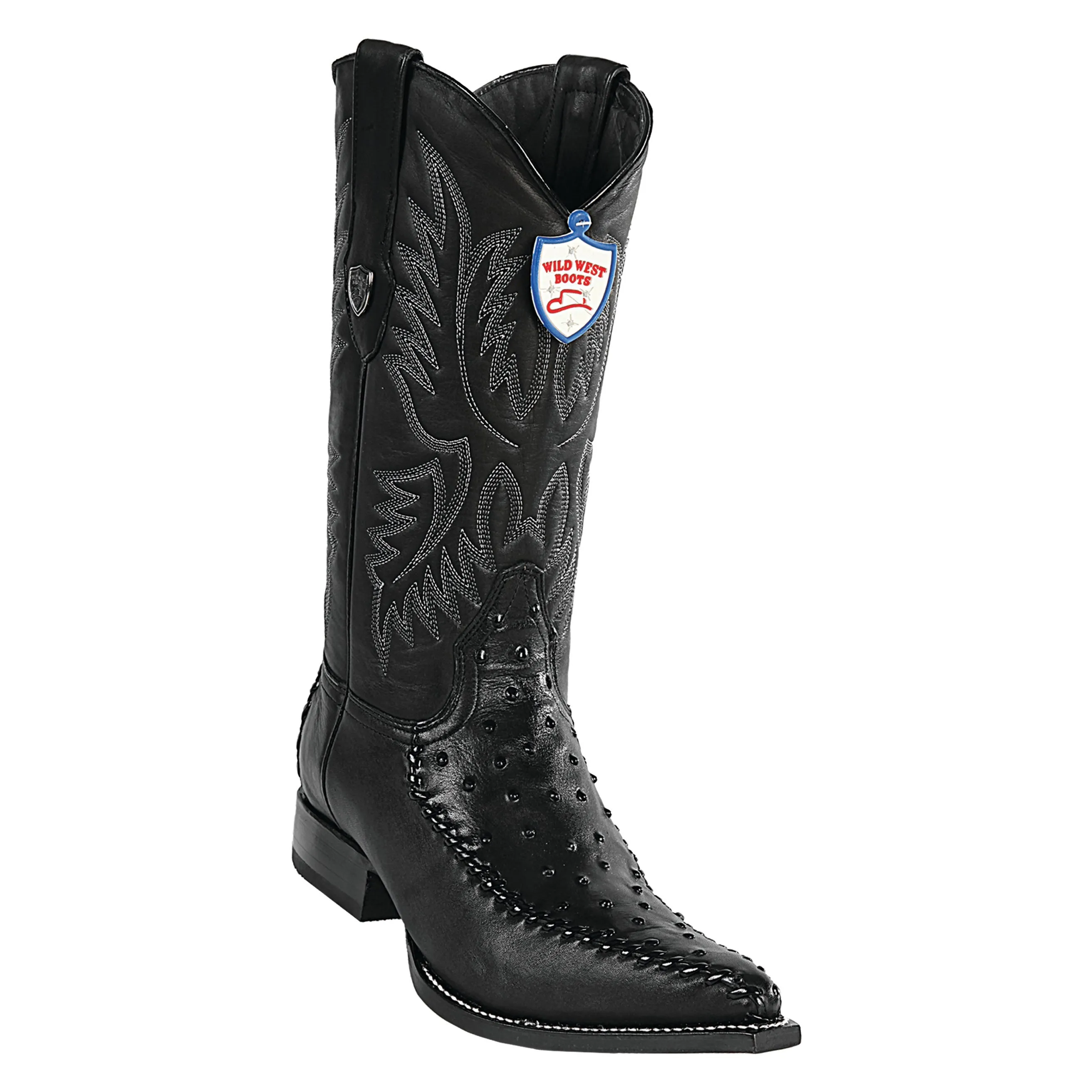 Men's Wild West Ostrich With Deer Boots 3x Toe