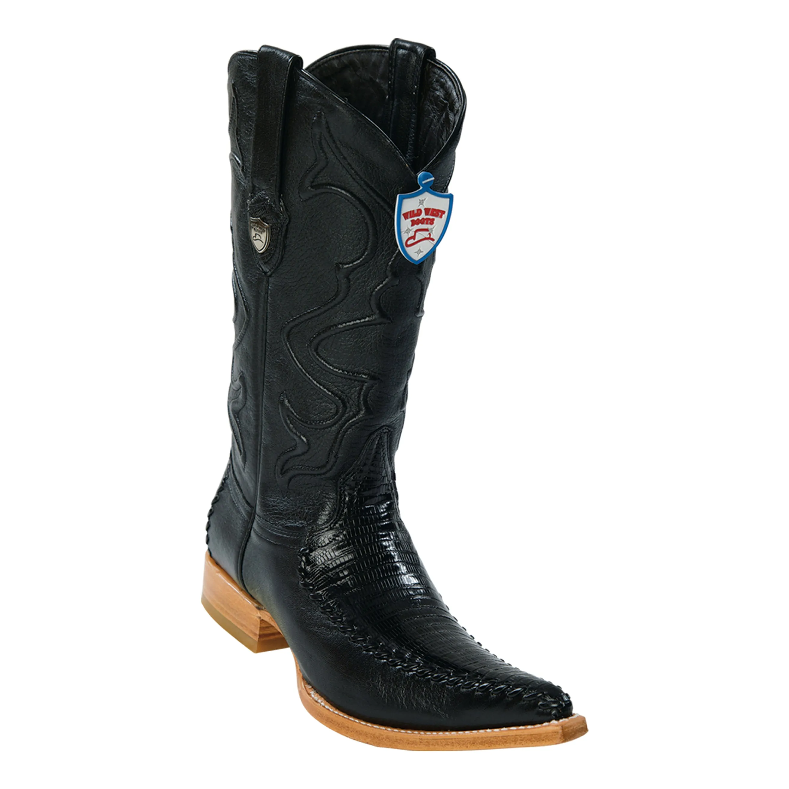 Men's Wild West Teju Lizard With Deer Boots 3x Toe