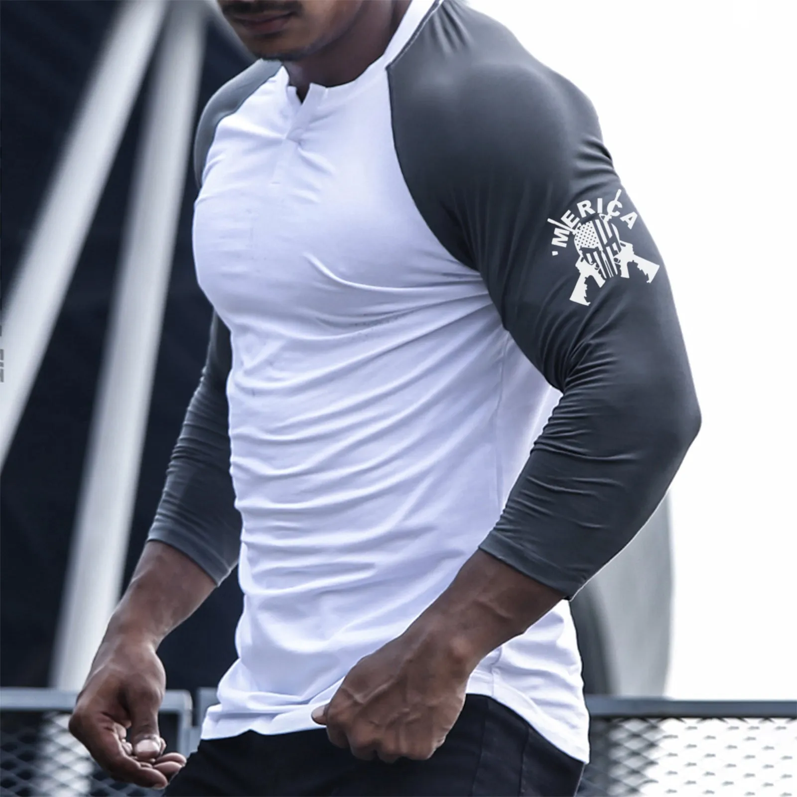 'MERICA  RAGLAN  GRAPHIC 3/4 SLEEVE T-SHIRT