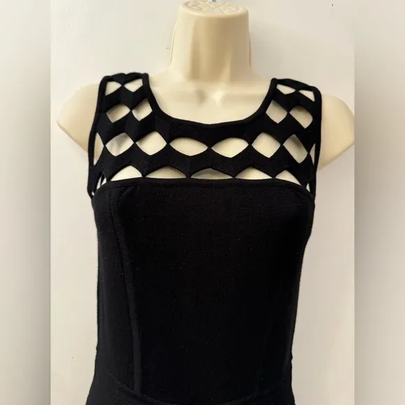 Milly Knit Short Black Dress Size S
