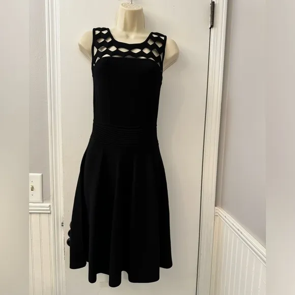 Milly Knit Short Black Dress Size S