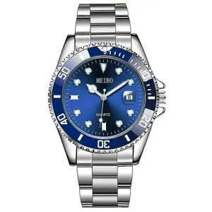 NEW Fashion Watch Casual Business Men Quartz Watch Sport Men Wristwatch, Blue, Retails $139