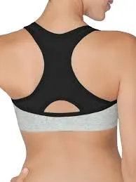 New Fruit of the Loom Women's Front Close Racerback Bra in Black & Grey, Sz 34!