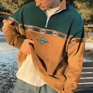 New men's half zip sweater, loose fit, sz small would fit Sz Medium
