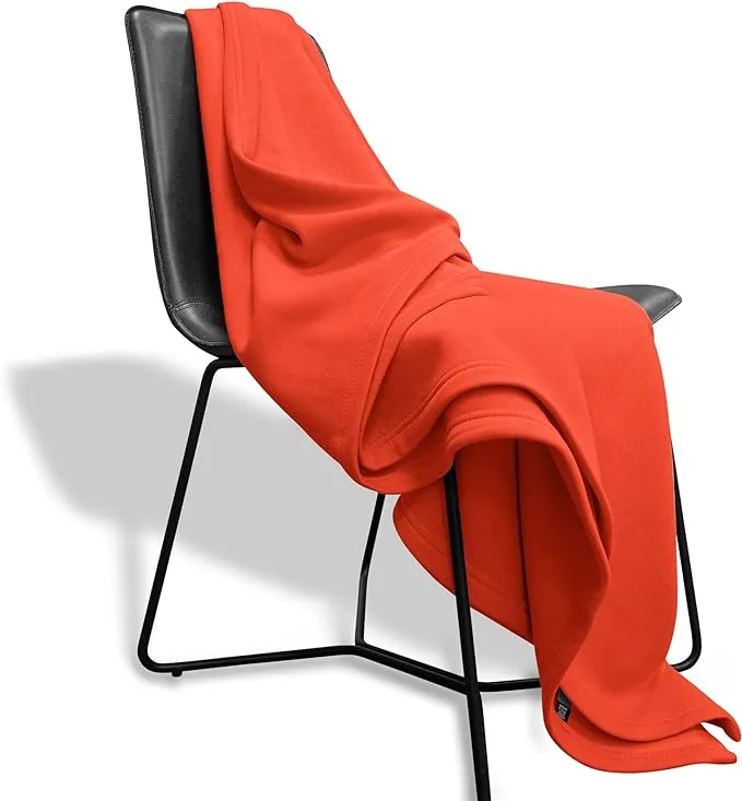 New MV Sport Oversized Sweatshirt Blanket – Fleece Knit Throw in Coral with Jane Street Logo Retails $122 