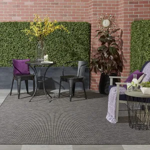 New Nourison Positano Indoor/Outdoor Charcoal 6' x 8'9" Area Rug, Easy Cleaning, Non Shedding, Bed Room, Living Room, Dining Room, Backyard, Deck, Patio (6'X8'9) Retails $269 
