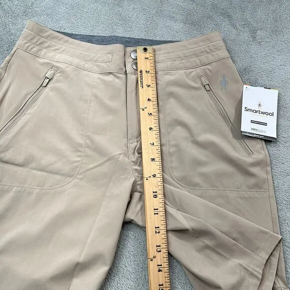 NEW Smartwool XS Womens Tan Khaki Merino Sport Shorts 8&quot; Inseam Merino Wool