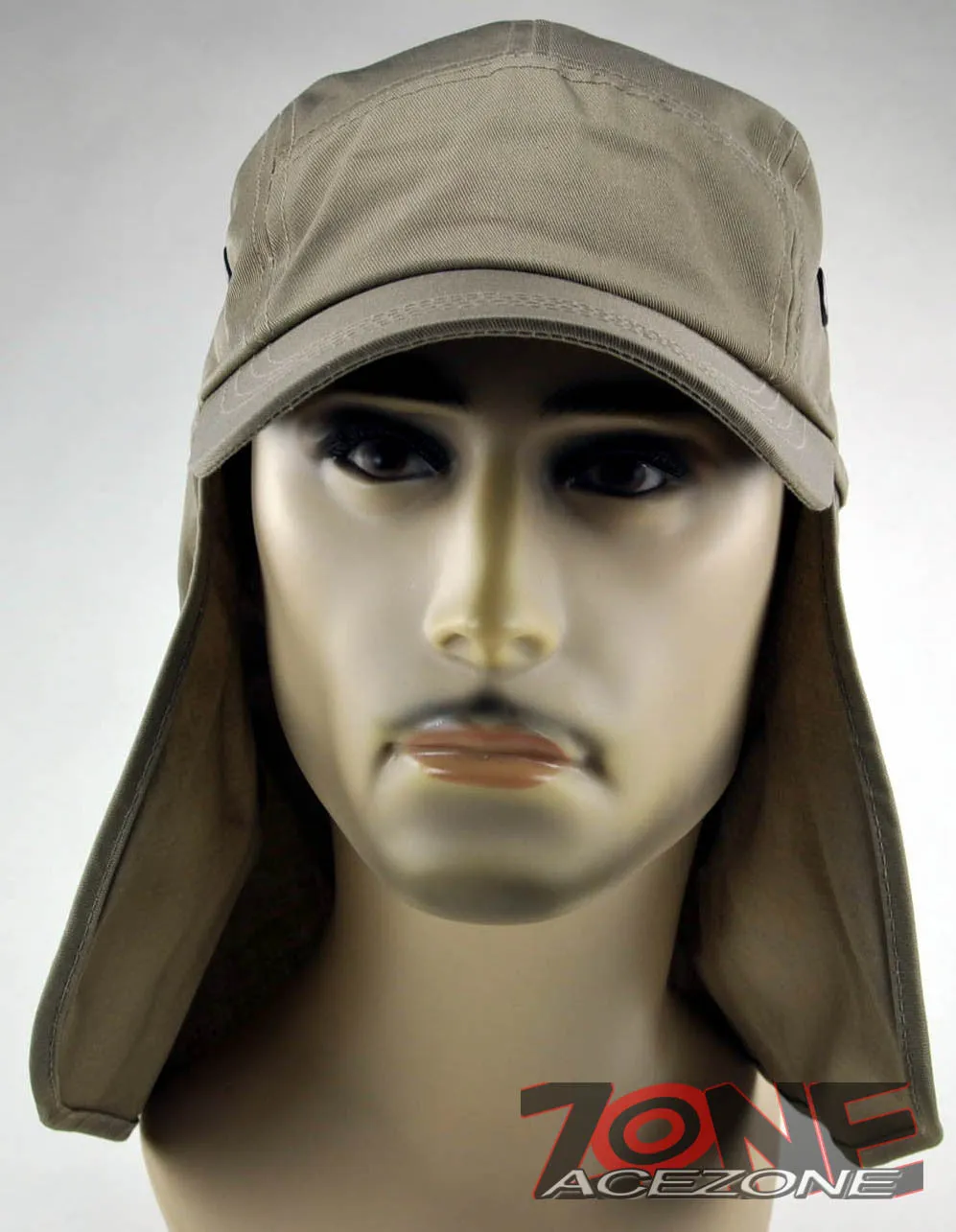 NEW UV SHIELD OUTDOOR SUN PROTECTION EARFLAP SPORT CAP HAT DARK KHAKI
