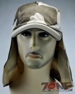 NEW UV SHIELD OUTDOOR SUN PROTECTION EARFLAP SPORT CAP HAT DESERT CAMO
