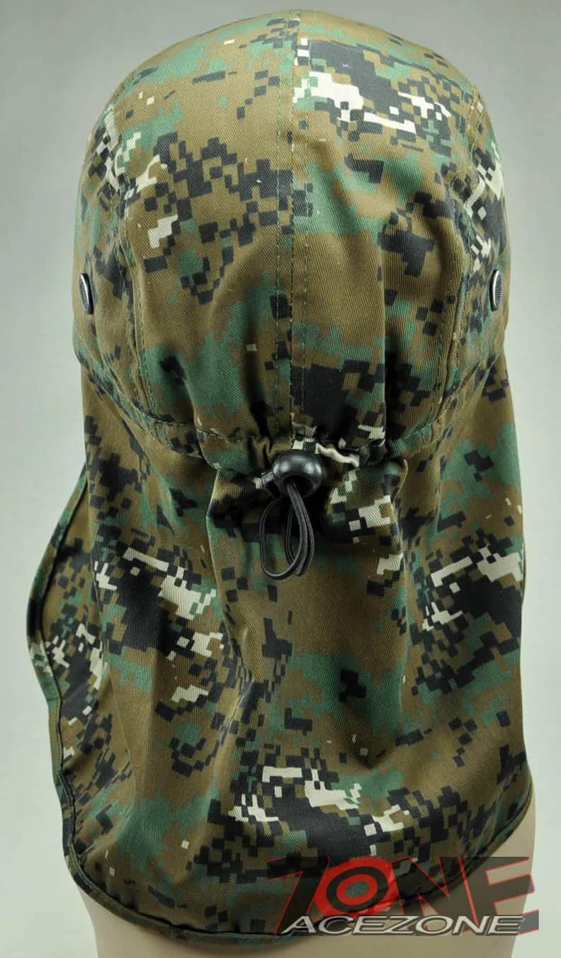 NEW UV SHIELD OUTDOOR SUN PROTECTION EARFLAP SPORT CAP HAT DIGITAL GREEN CAMO