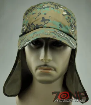 NEW UV SHIELD OUTDOOR SUN PROTECTION EARFLAP SPORT CAP HAT DIGITAL GREEN CAMO