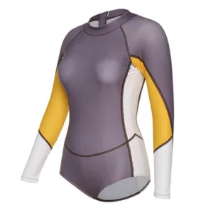 New Women Cross1946 One Piece Long Sleeve Rash Guard Monokini Swimsuit Surfing Bathing Suit, Sz S!