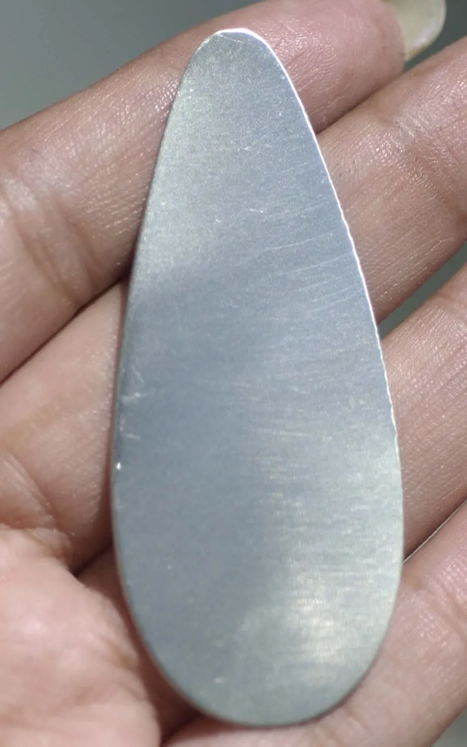 Nickel Silver Large Pointed Teardrop  62mm x 26mm 26g Blank for Stamping Texturing Soldering Shape Charms Jewelry Making Blanks